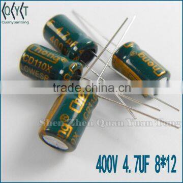 Capacitors 400V 4.7UF 8X12 NEW