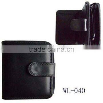 small stylish black purse unisex folding wallet