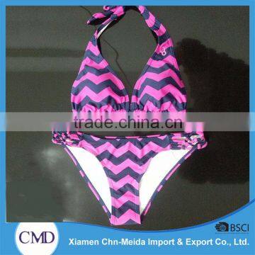 Sex Wavy Teeny Triangle Halter Ladies Bikini