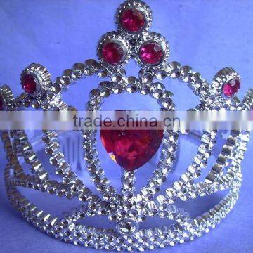 6.5cm High Metallic Silver Party Princess Plastic Tiaras and Crowns photo-5