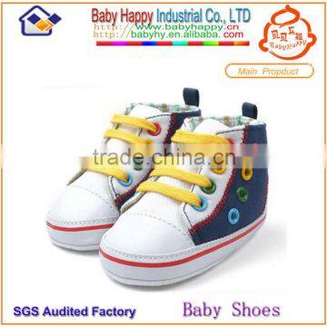 wholesale color block denim canvas sneaker baby shoes