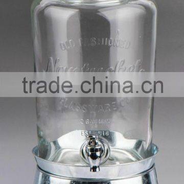 Glass juice dispenser with metal rack(CCP842T2)