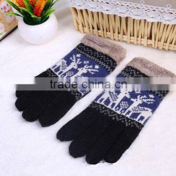 Christmas Elk jacquard gloves with lining