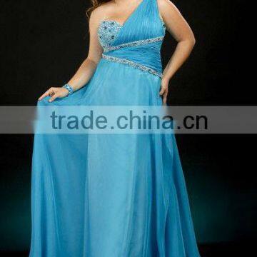 One-shoulder Plus Size Sweetheart Beaded Mother of Bridal Dress PT-167