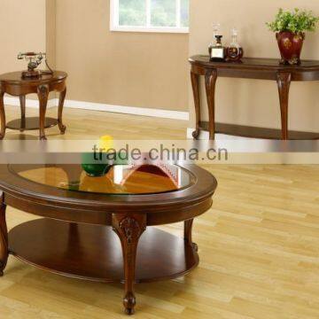 CF30025 Wooden Oval Coffee End Sofa Table with shelf