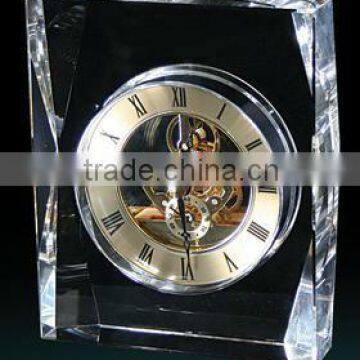 newest design k9 wedding favor crystal clock,desktop clock with cut sheet for souvenir gift