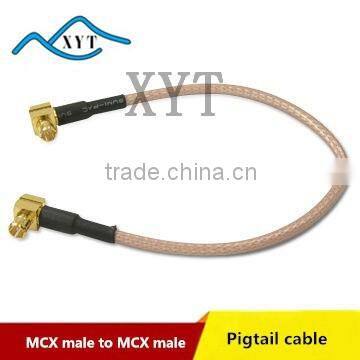 Factory Price MCX Right Amgle male to MCX Right Angle RF Coxial pigtail cable