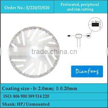 22mm edge coated perforated diamond dental disk