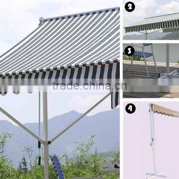 Wrought iron awning roller tube tent