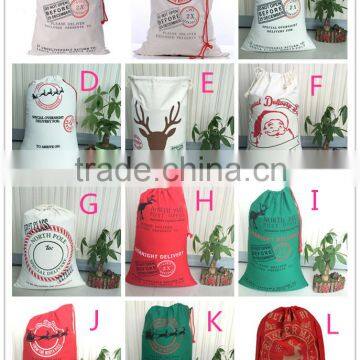 Good quality eco-friendly blank santa sack cheap canvas santa sacks