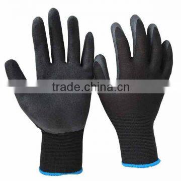 13Gauge Black Nitrile Sandy Coated Work Construction Gloves