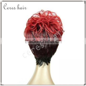 cheap factory custume red hair curly wig for black women