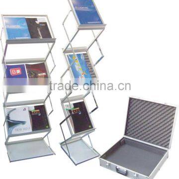 double side magazine holder chromed aluminum acrylic catalogue holders A4 pull up brochure stand