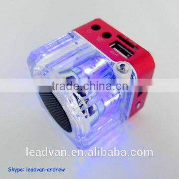 LED Radio Mini Speaker For MP3 USB Micro SD Card Phone PAD Ipod