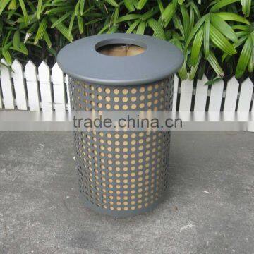 Powder coated metal outdoor litter bin street litter bin