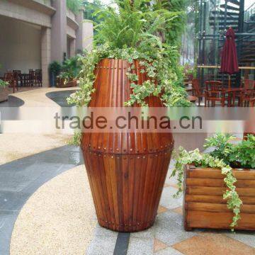 Unique designed outdoor furntiure wood wooden flower pots wholesale