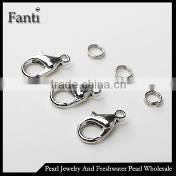 Silver plated lobster safety clasp for jewelry bulk sale