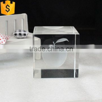 Personalized crystal 3d laser centerpieces wholesale apple model