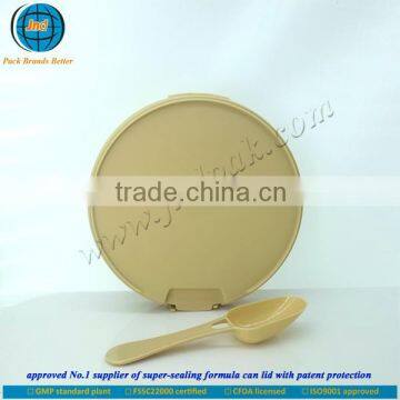 JND excellent light brown plastic infant formula tin cap with FSSC 22000 certified by GMP standard plant-labeling available