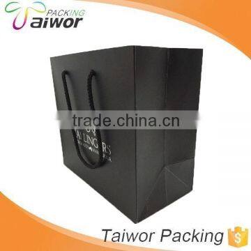 Black Color Silver Foil Stamping Carved Luxury Paper Shopping Bag photo-4