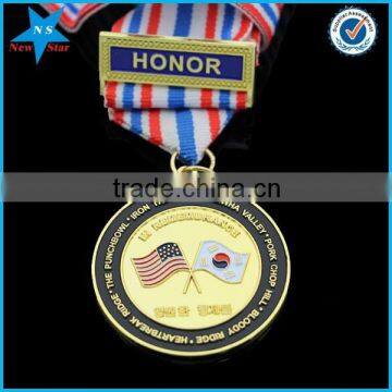 Custom gold medal with ribbon