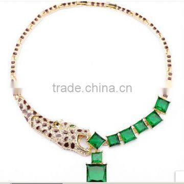 Plated gold necklace designs in 10 grams fashion leopard necklace