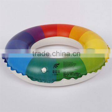 Factory Wholesale Rainbow Color Air Inflatable Swim Ring for Adult and Children Pool Water Floatable Swimming Neck Ring photo-3