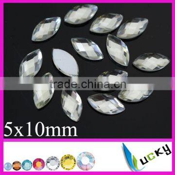 2015 NEWEST !!Korean quality hot fix epoxy faceted boat shape eye horse shape