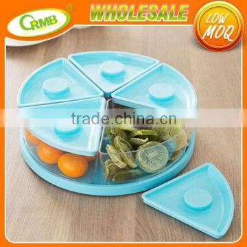 Creative Fashion 5 Grid Sealed Snack Foods Dried Fruit Seeds Dribbling Cover Plate Candy Dish Dry Fruit Box