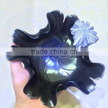 Natural Crystal Black Stone Ashtray For Sale Home Decoration