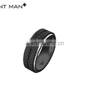 Fashion Design American Style hot selling Custom carbon fiber ring for men Titanium Band