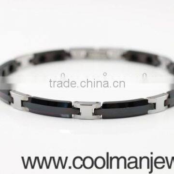 Beautiful Black Ceramic & Tungsten Carbide 2-Tone Magnetic Men and Women Bracelet