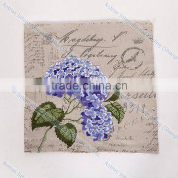 Modern Decorative Throw Couch Pillow Embroidered Blue Flower Cushion Covers