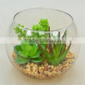 Gift Fast Delivery Artificial Plant Round Terrarium