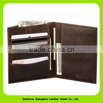 16228 Hotel Gift Travel Passport ID Card Cover Holder Case Crazy horse Leather Passport Protector Organizer