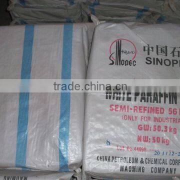 Maoming Nanhai brand Semi Refined Paraffin Wax in 56/58 DEG.C