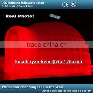 5m LED Lighting Inflatable Igloo Tent LED Lighted Inflatable Dome Tent Remote Control Color Changing LED Inflatable Party Tent photo-3