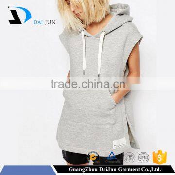 hot selling furcal pullover with drawstring high quality fleece white oversiezed casual sleeveless hoodies for women