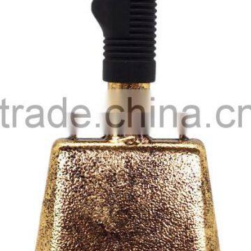 metal hand bell in gold plated with rubber grip