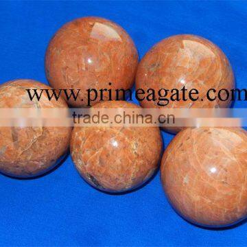 Metaphysical Healing and Decorations Purposes Orange Moonstone Spheres Balls