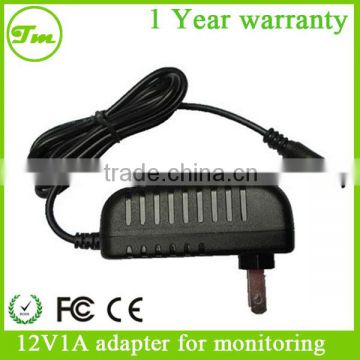 New 12V1A with display lights wall plug power adapter for LCD Monitor