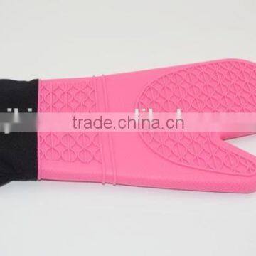 Silicone Lovely Gloves Honey Peach Color Oven Mitts With Cotton Inside photo-2