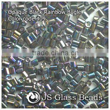 High Quality Fashion JS Glass Seed Beads - 409# Rainbow Opague Black 2-CUT Beads For Garment & Jewelry