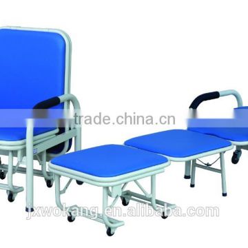 2016 hot sale iron frame foldable accompanier's chair for hospital room