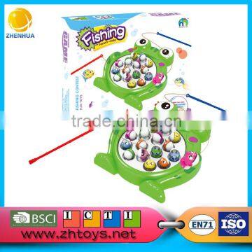 2016 new toys magnetic toy fishing turntable toy set game for kids frog toy