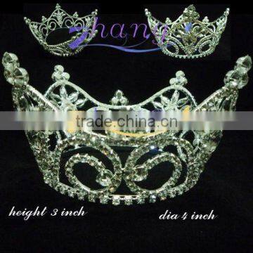 Fully round rhinestone large crown