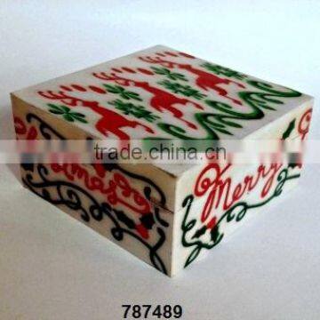 Wooden Box Painted Reindeer