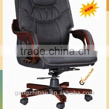 Traditional boss revolving office chair with wood armrest AB-287