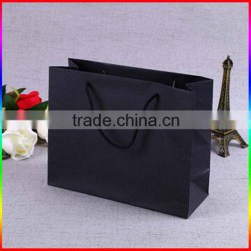 Custom made free design popular black kraft paper carry bag with logo printing