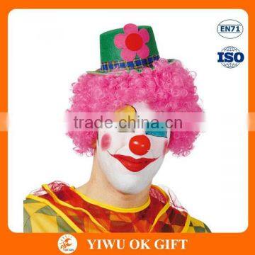 Clown hat wig and costume set, adult clown costume, clown hat